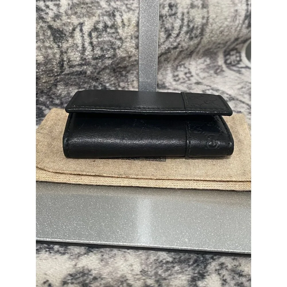 Gucci Guccissima Trifold Leather Key Case in Black - Picture 3 of 7